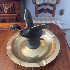 Vintage Brass Duck Ashtray